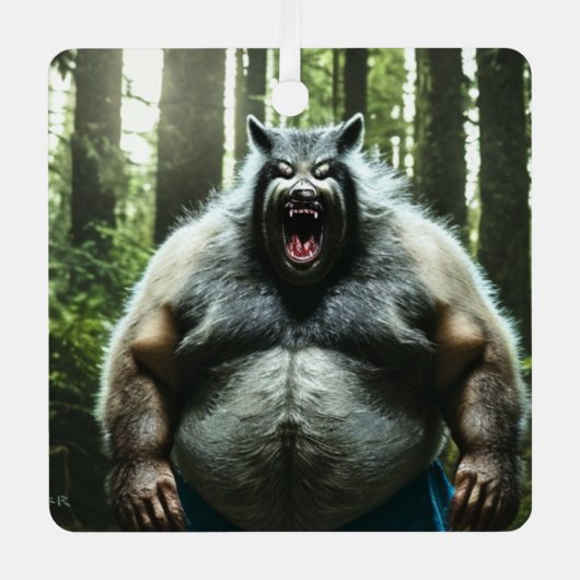 ワーウルフー食べ誰が全村金属オーナメント メタルオーナメント (正面)