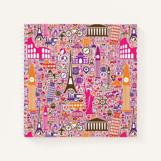 ワーカラフルルドパターン ノートブック (正面)