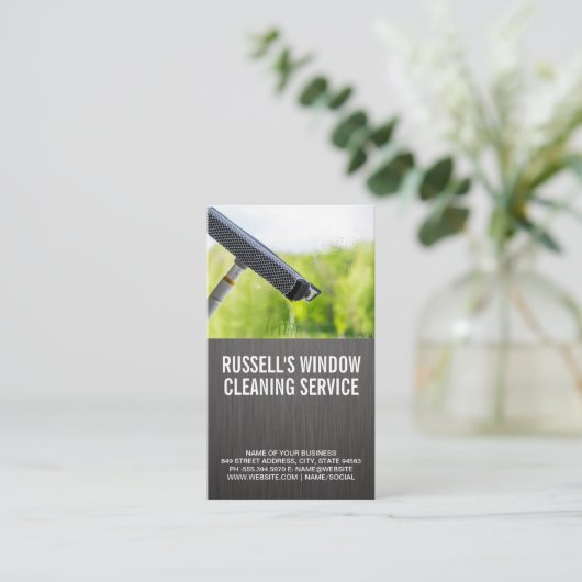 ワーカークリーニングウィンドウ 名刺 (スタンド正面)