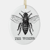 ワーカービー白黒(昆虫)マルハナバチヴィンテージ セラミックオーナメント (右)