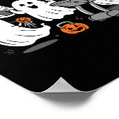ワーキングアウト幽霊ジムハロウィンシャツフィットネスワイグ ポスター (角)