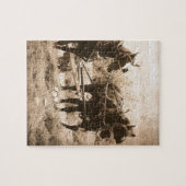 ワーキングアミッシュウマズセピア ジグソーパズル (横)