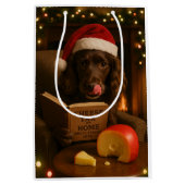 ワーキングコッカーのチーズ税クリスマスギフトバッグ ミディアムペーパーバッグ (正面)