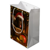 ワーキングコッカーのチーズ税クリスマスギフトバッグ ミディアムペーパーバッグ (裏面アングル)