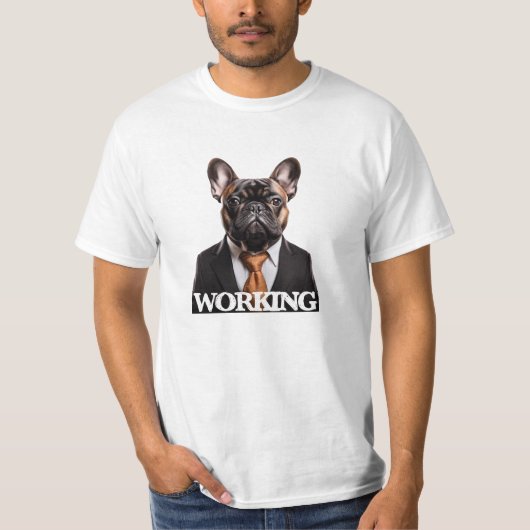 ワーキングフランスのドブルドッグボス子犬 Tシャツ (正面)