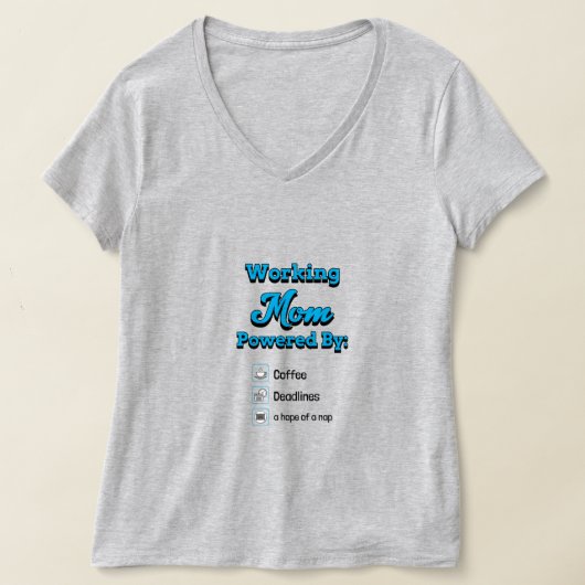 ワーキングマムの活力源：コーヒー 〆切 仮眠の希望 Tシャツ (レイダウン)