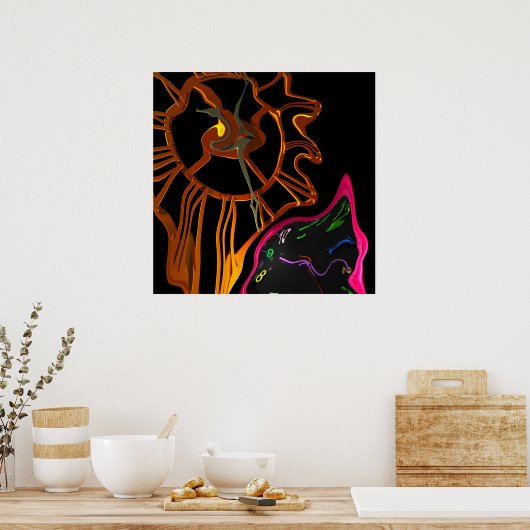 ワーキング時計 ポスター (キッチン)