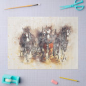 ワーキング・ウマズウエスタンデコップアートティッシュペーパー 薄葉紙 (クラフト)