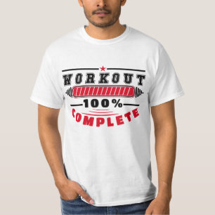 ワークアウト100%完了 ワークアウトジムフィットネスTシャツ Tシャツ