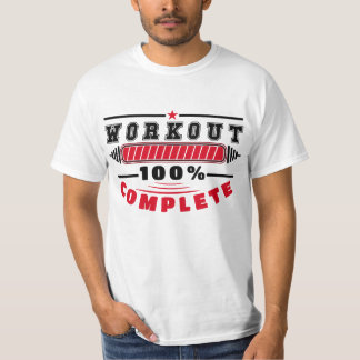 ワークアウト100%完了 ワークアウトジムフィットネスTシャツ Tシャツ