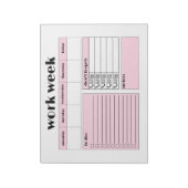 ワークウィークプランナー – ピンク ノートパッド (回転)