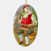 ワークショップでのヴィンテージクリスマスサンタクロース セラミックオーナメント (右)