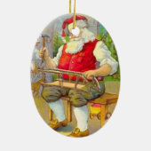 ワークショップでのヴィンテージクリスマスサンタクロース セラミックオーナメント (裏面)