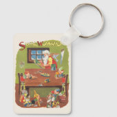 ワークショップに小人が参加したヴィンテージクリスマスサンタ キーホルダー (裏面)