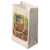 ワークショップに小人が参加したヴィンテージクリスマスサンタ スモールペーパーバッグ (裏面アングル)