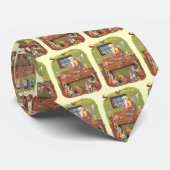 ワークショップに小人が参加したヴィンテージクリスマスサンタ ネクタイ (ロール)