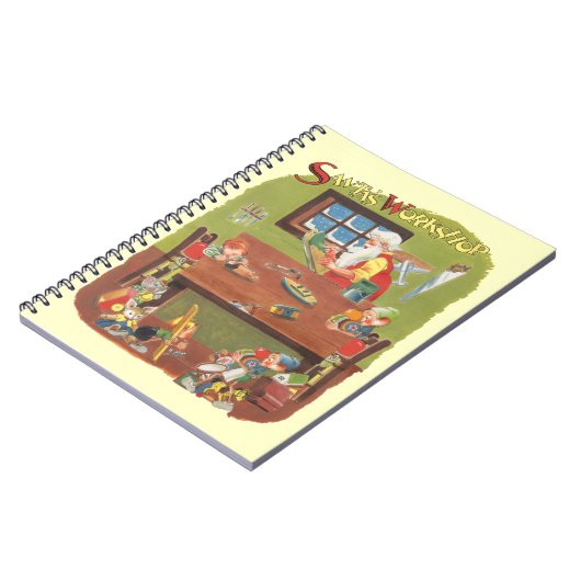 ワークショップに小人が参加したヴィンテージクリスマスサンタ ノートブック (左側)