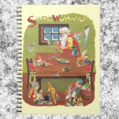 ワークショップに小人が参加したヴィンテージクリスマスサンタ ノートブック