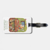 ワークショップに小人が参加したヴィンテージクリスマスサンタ ラゲッジタグ (裏面横)