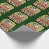 ワークショップに小人が参加したヴィンテージクリスマスサンタ ラッピングペーパー (角)