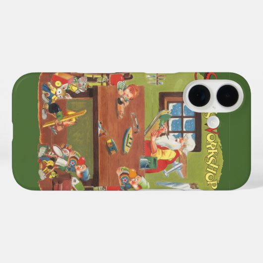 ワークショップに小人が参加したヴィンテージクリスマスサンタ Case-Mate iPhoneケース (裏面 (横))