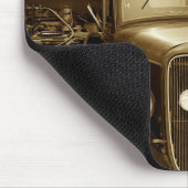 ワークショップのセピア・ヴィンテージ・カー マウスパッド (コーナー)