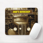 ワークショップのセピア・ヴィンテージ・カー マウスパッド (マウス)