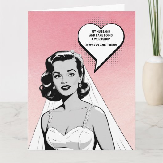 ワークショップのレトロ挨拶 カード (正面)