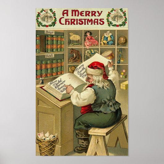 ワークショップカードに登場するクリスマスサンタ ポスター (正面)