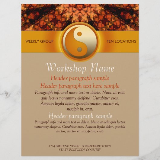 ワークショップパーティーイベントスピリチュアルアートフライヤーテンプレート (正面)