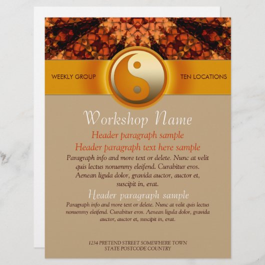 ワークショップパーティーイベントスピリチュアルアートフライヤーテンプレート (正面/裏面)