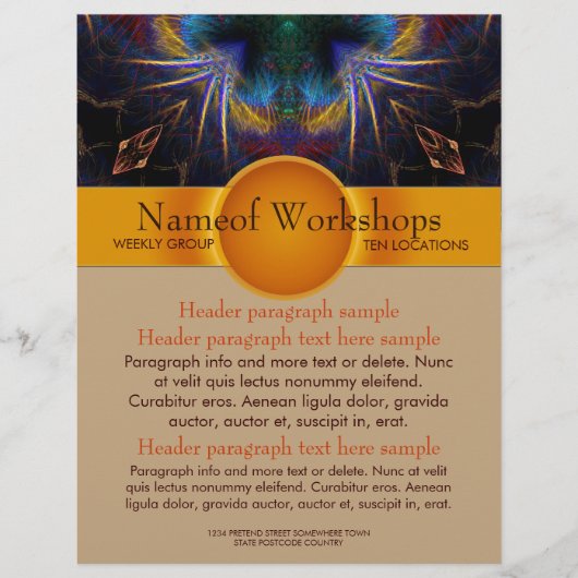 ワークショップパーティーイベントファンタジーアートフライヤーテンプレート (正面)