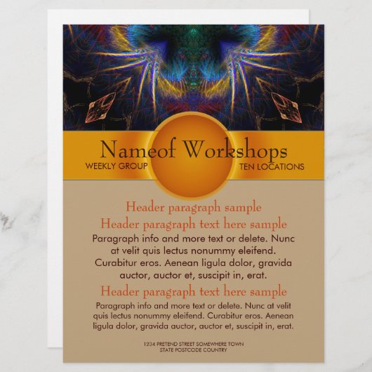 ワークショップパーティーイベントファンタジーアートフライヤーテンプレート (正面/裏面)