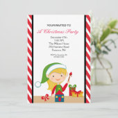 ワークショップ小妖精や小人で作業する愛らしいパーティー招待状 招待状 (スタンド正面)