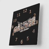 ワークショッ素朴プ私のスタイルの錆びグランジた手紙 スクエア壁時計 (傾斜)