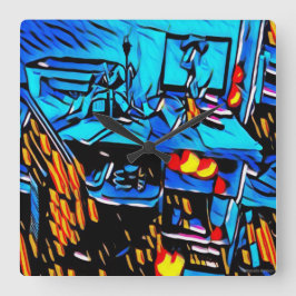 ワークスペースのランチアート スクエア壁時計