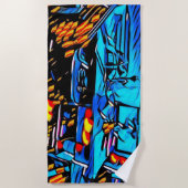 ワークスペースのランチアート ビーチタオル (正面)