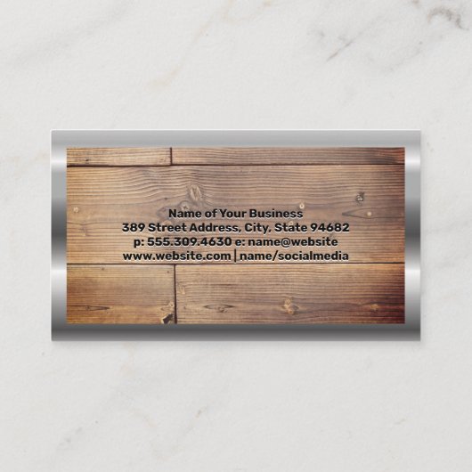 ワークトラック |木製ボード 名刺 (裏面)