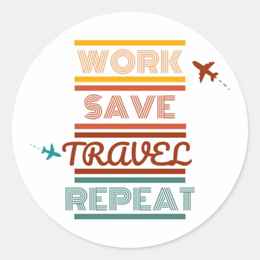 ワークトラベ救ルリピート – 冒険と旅行の恋人 ラウンドシール (正面)