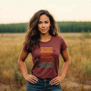 ワークトラベ救ルリピート – 冒険と旅行の恋人 Tシャツ