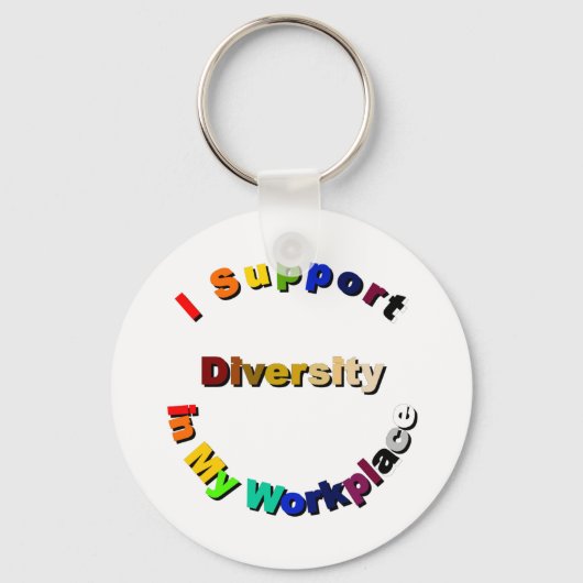 ワークプレイスのキーチェーンでの多様性のサポート キーホルダー (正面)
