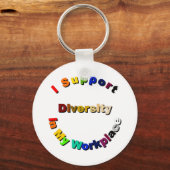 ワークプレイスのキーチェーンでの多様性のサポート キーホルダー (正面)