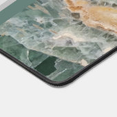 ワークプレイスジェムストーングリーンイエロージェムフォトオフィス デスクマット (コーナー)