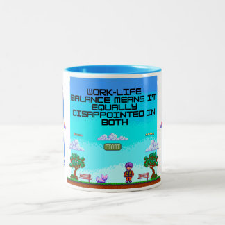 ワークライフバランスのユーモアのマグカップ | Officeの皮肉 | エランプ ツートーンマグカップ