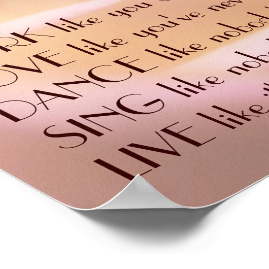 ワークラブダンスソフトバラ感動的引用文 ポスター (角)