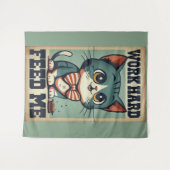 ワーク懸命オールドヴィンテージ猫 タペストリー (正面(横))