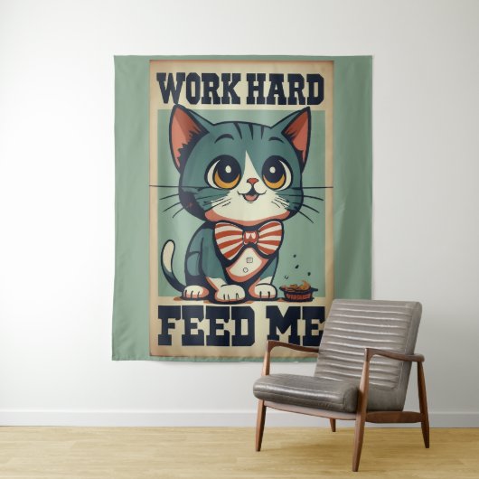 ワーク懸命オールドヴィンテージ猫 タペストリー (インサイチュ)