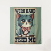 ワーク懸命オールドヴィンテージ猫 タペストリー (正面)