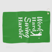 ワーク懸命スイングハードゴおもしろいルフテーマ ゴルフタオル (横)