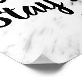 ワーク懸命ステイハンブル引用文ことわざモダン大理石 ポスター (角)